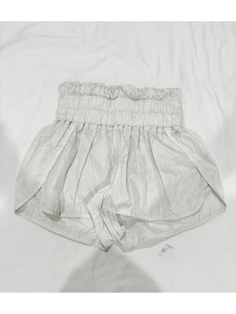 FP Movement Free People The Way Home High Waisted Running Shorts White Medium - Picture 2 of 9